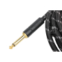 Nástrojový kabel FENDER CABLE DELUXE SERIES 15' ANGLED BLACK TWEED