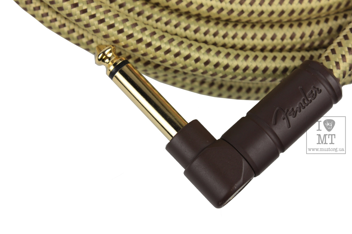Kabel nástrojový FENDER CABLE DELUXE SERIES 15' ANGLED TWEED