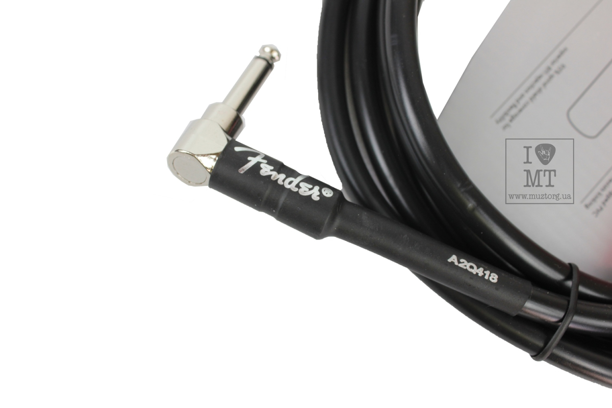 Kabel nástrojový FENDER CABLE PROFESSIONAL SERIES 10' ANGLED BLACK