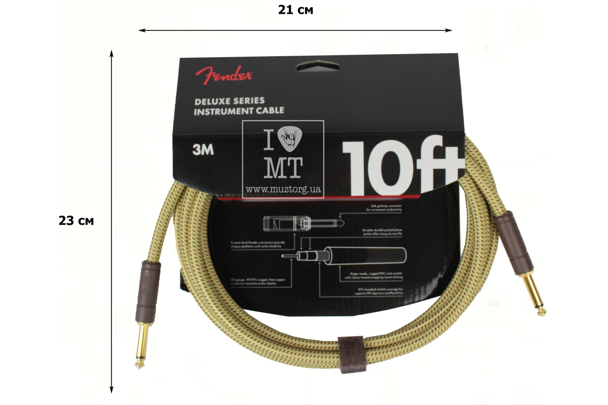 Nástrojový kabel FENDER CABLE DELUXE SERIES 10' TWEED