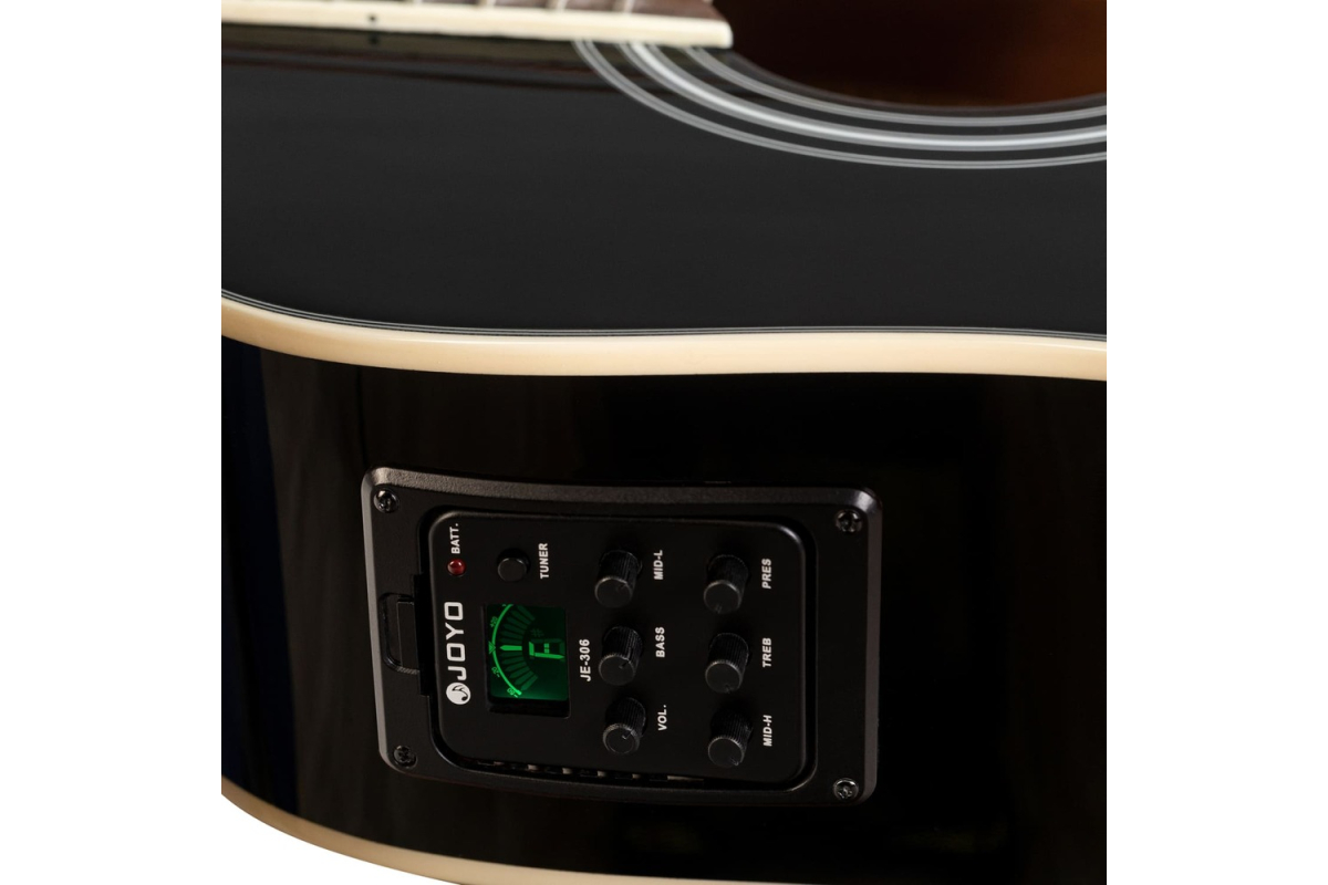 Elektrická akustická kytara ROCKDALE Maverick D6 CE BLACK GLOSS