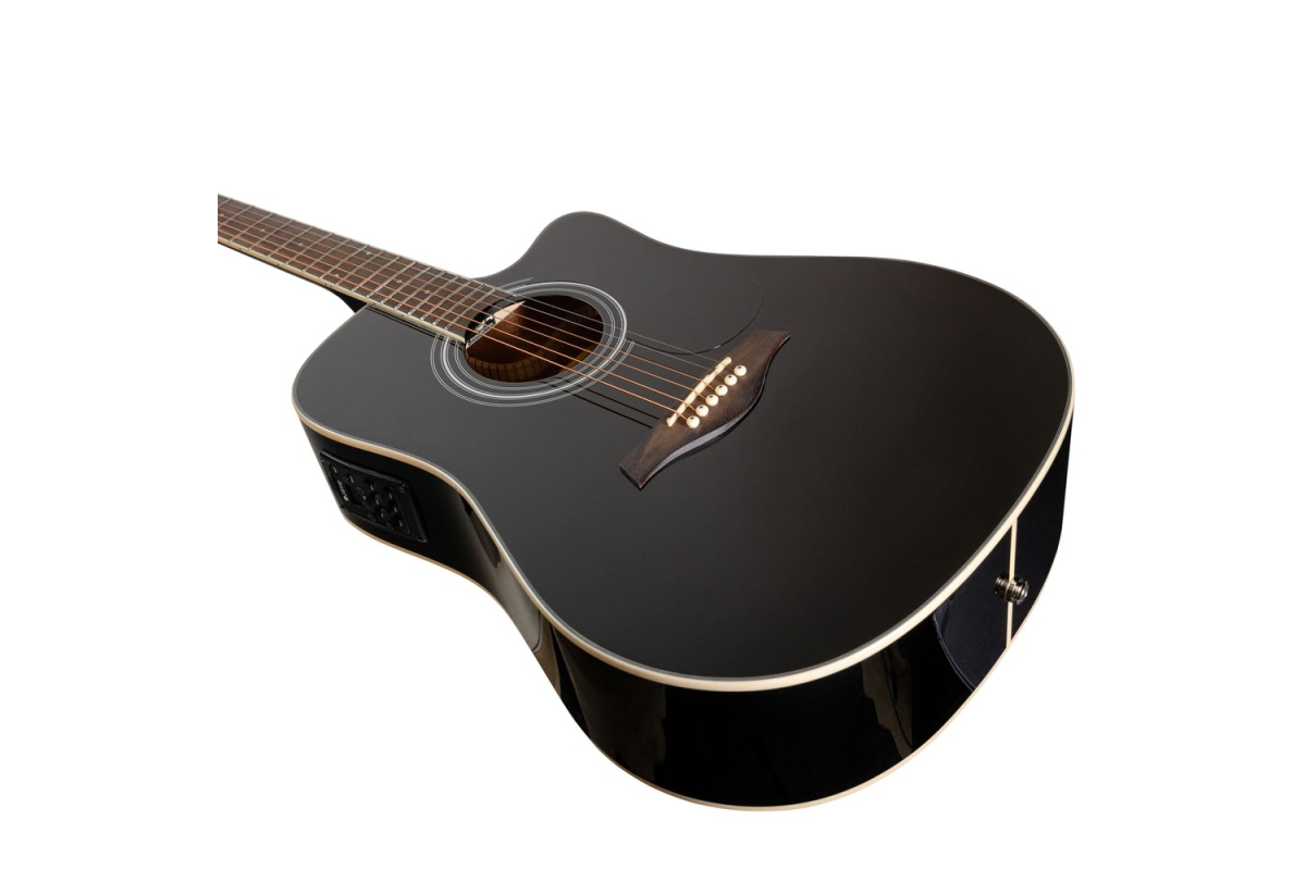 Elektrická akustická kytara ROCKDALE Maverick D6 CE BLACK GLOSS