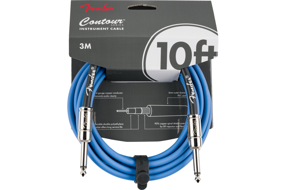 Kabel nástrojový FENDER CABLE CONTOUR SERIES 10' LAKE PLACID BLUE