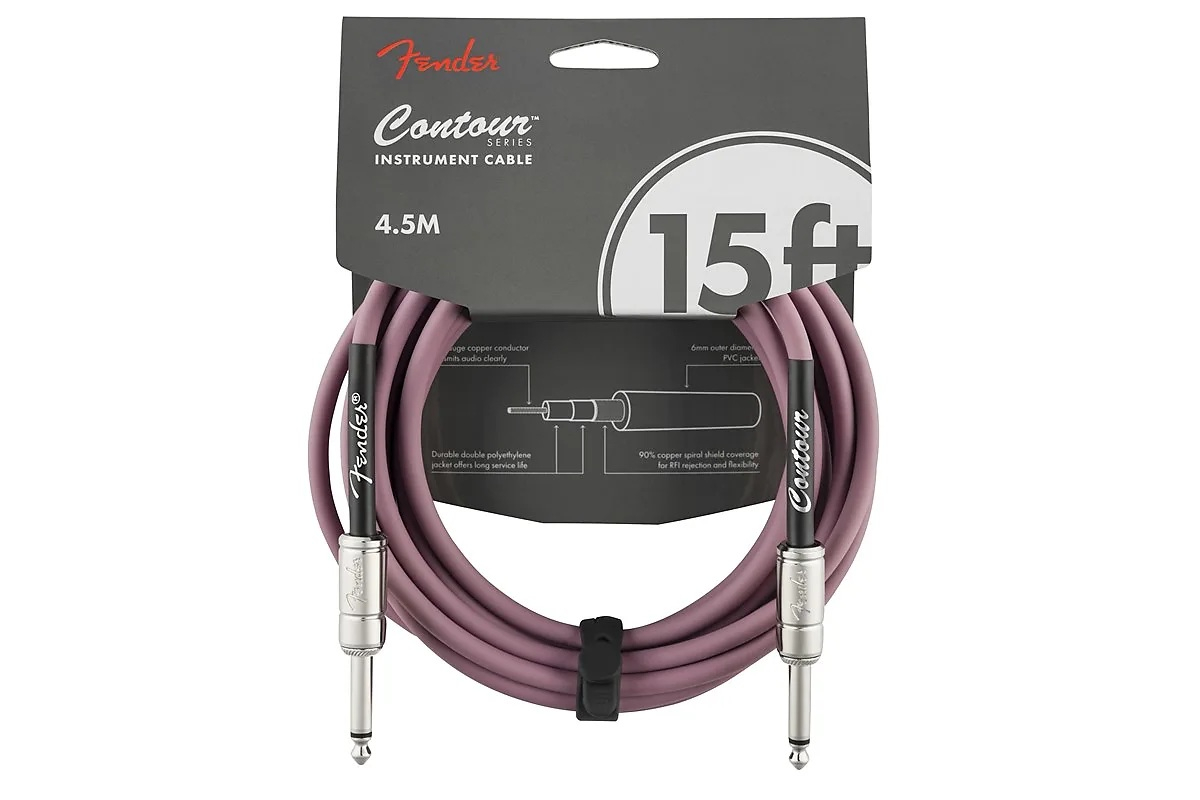 Kabel nástrojový FENDER CABLE CONTOUR SERIES 15' BURGUNDY MIST