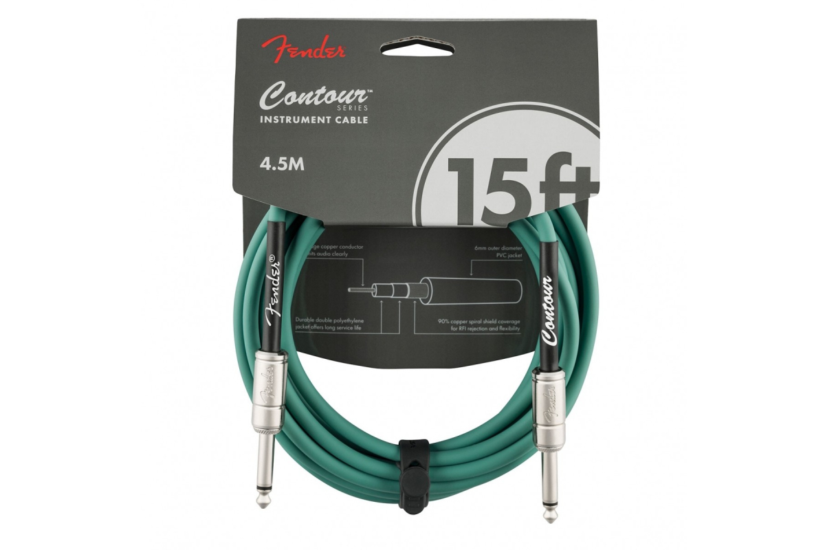 Nástrojový kabel FENDER CABLE CONTOUR SERIES 15' SHERWOOD GREEN
