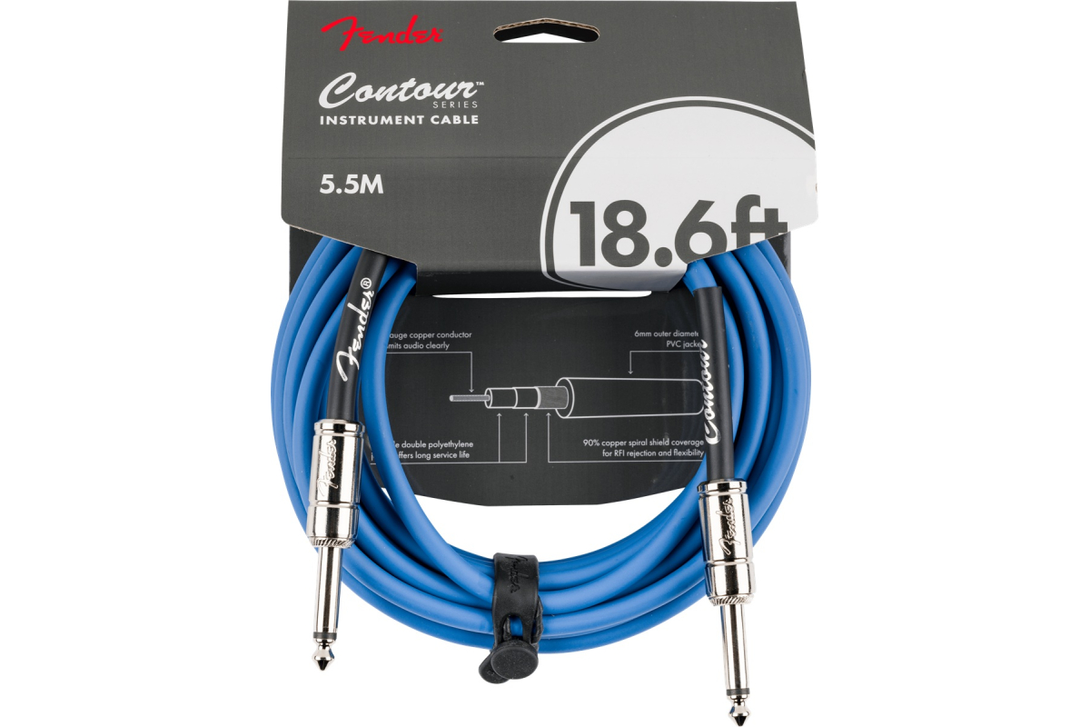 Nástrojový kabel FENDER CABLE CONTOUR SERIES 18.6' LAKE PLACID BLUE