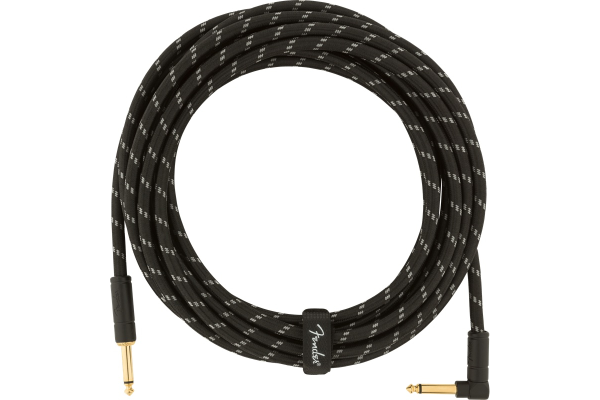 Nástrojový kabel FENDER CABLE DELUXE SERIES 18.6' ANGLED BLACK TWEED