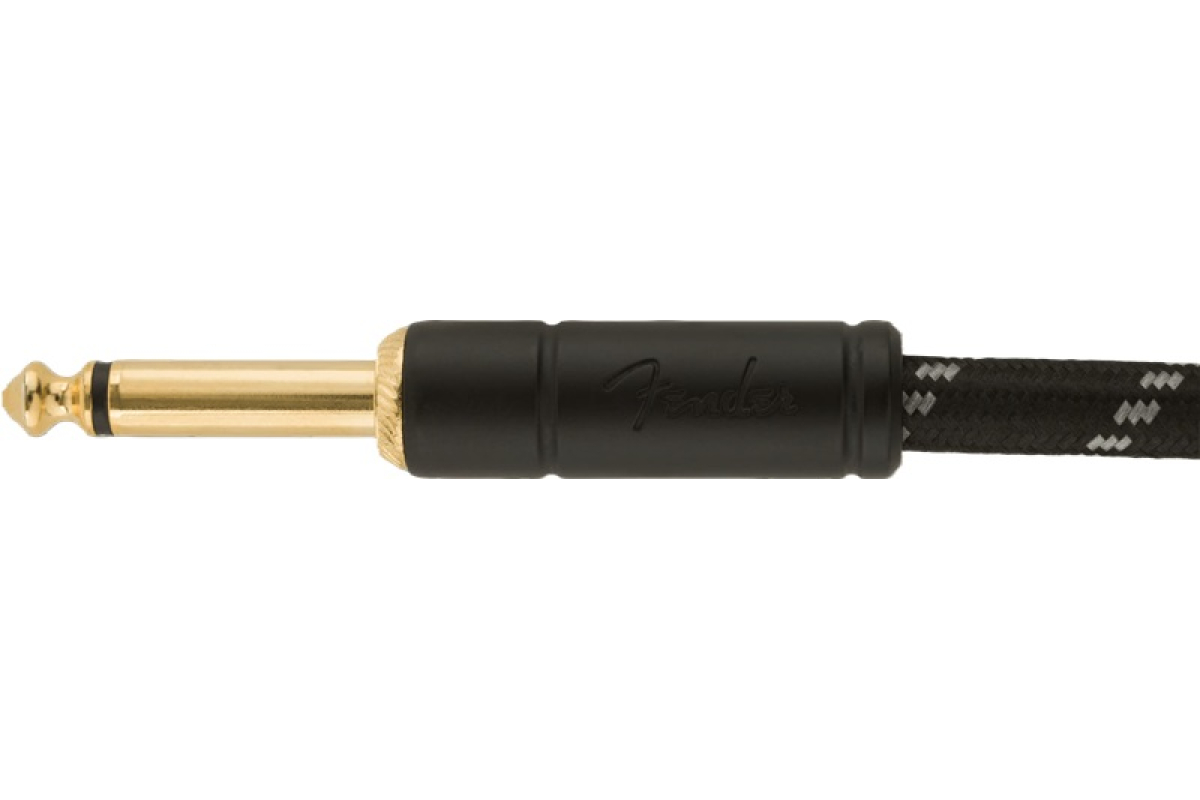 Nástrojový kabel FENDER CABLE DELUXE SERIES 18.6' ANGLED BLACK TWEED
