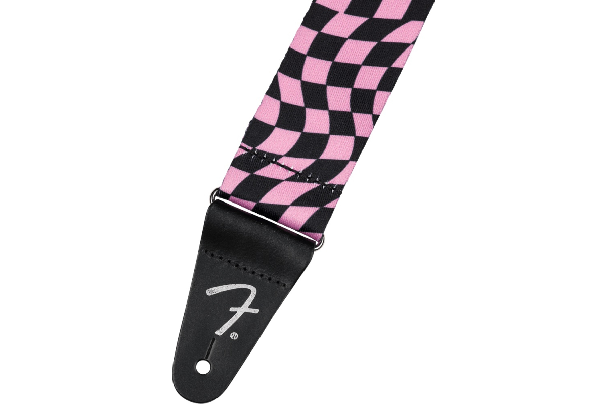 Kytarový popruh FENDER STRAP 2" Wavy Checkerboard Polyester Pink