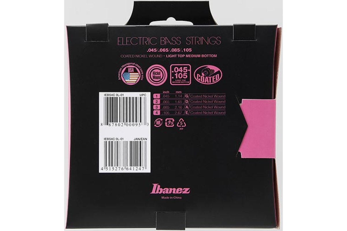 Strings for Bass Guitars IBANEZ IEBS4C BASS GUITAR STRING 45-105