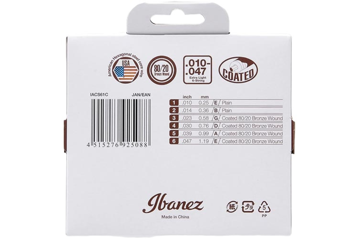 Struny pro akustické kytary IBANEZ IACS61C ACOUSTIC GUITAR STRING 10-47
