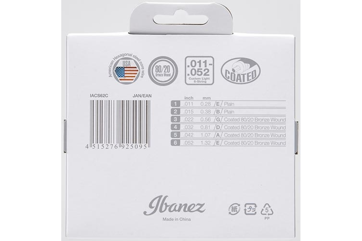 Struny pro akustické kytary IBANEZ IACS62C ACOUSTIC GUITAR STRING 11-52