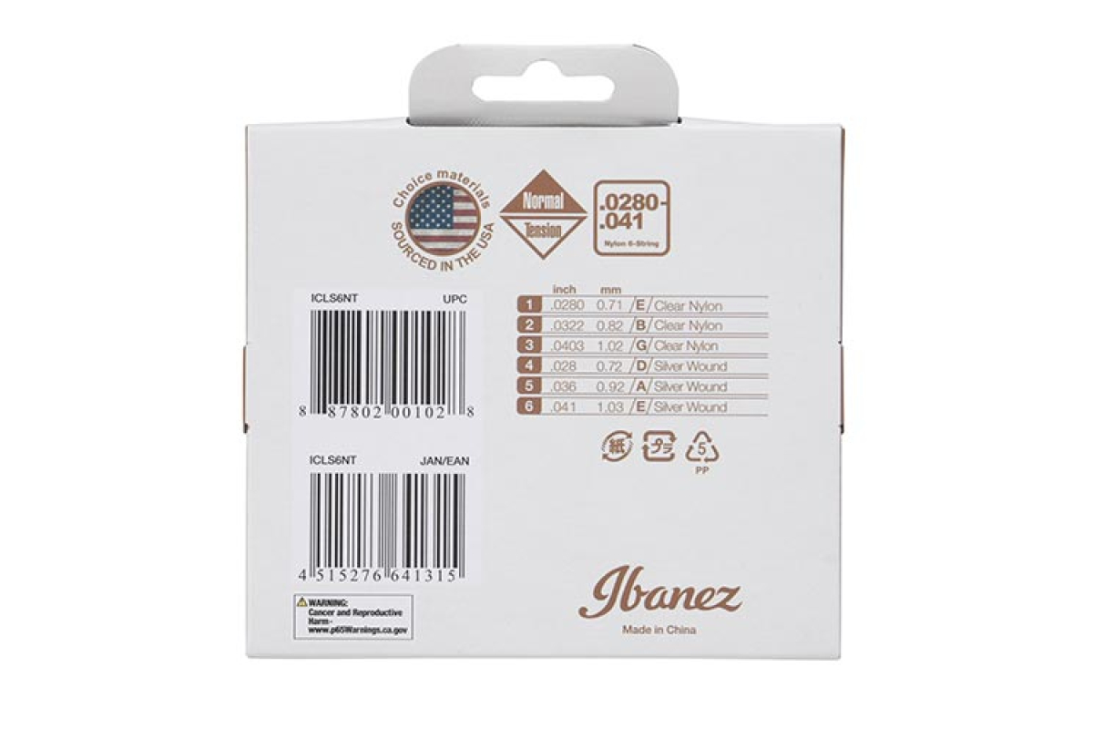 Struny pro klasické kytary IBANEZ ICLS6NT CLASSIC GUITAR STRING 28-41