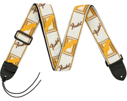 Kytarový popruh FENDER STRAP 2" MONOGRAMMED WHITE BROWN YELLOW