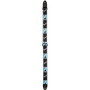 Kytarový popruh FENDER STRAP 2" MONOGRAMMED BLACK LIGHT GREY MEDIUM BLUE