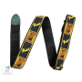 Kytarový popruh FENDER STRAP 2" MONOGRAMMED BLACK/YELLOW/BROWN