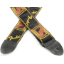 Kytarový popruh FENDER STRAP 2" MONOGRAMMED BLACK/YELLOW/BROWN