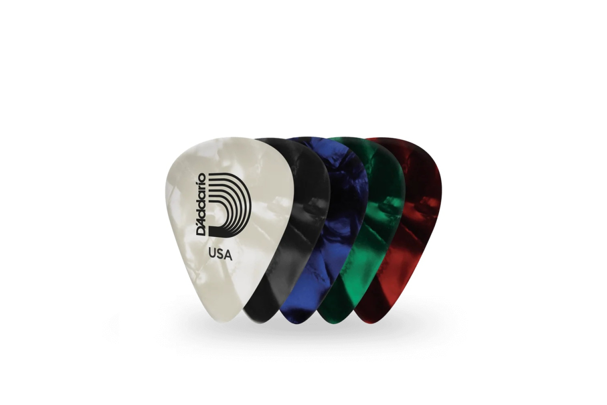 Sada strun D’ADDARIO CAP2-10 Classic Pearl Celluloid Guitar Picks - Light Assorted 10 Pack