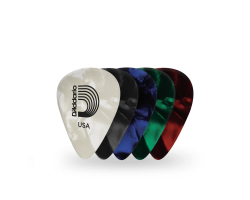 Sada strun D’ADDARIO CAP2-10 Classic Pearl Celluloid Guitar Picks - Light Assorted 10 Pack