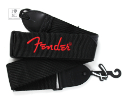 Kytarový popruh FENDER STRAP 2" ČERNÝ ČERVENÝ LOGO