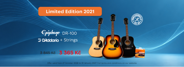 Epiphone DR-100 with D'Addario Strings at a Special Price