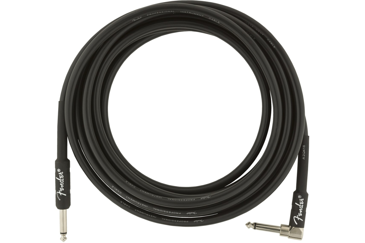 Kabel nástrojový FENDER CABLE PROFESSIONAL SERIES 18.6' ANGLED BLACK