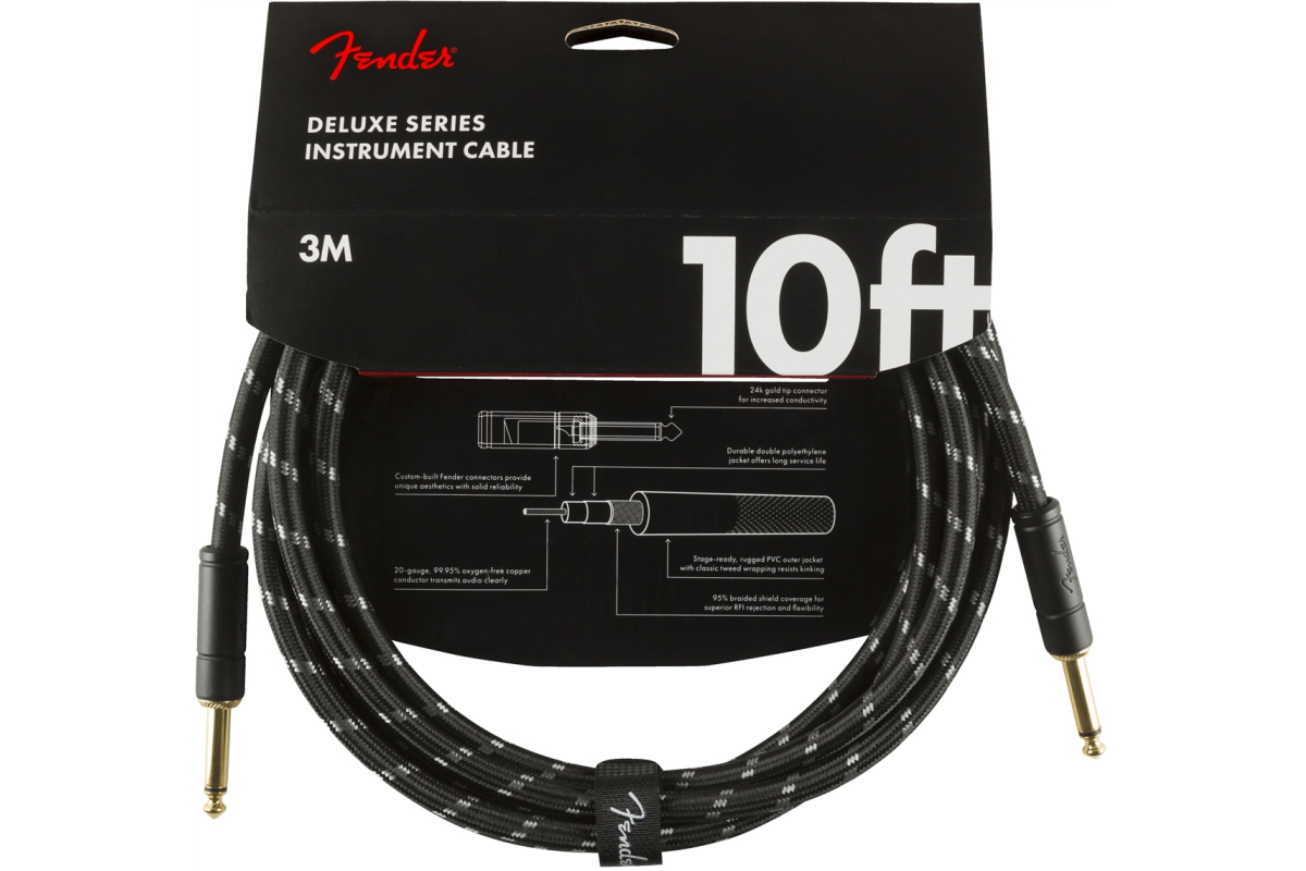 Nástrojový kabel FENDER CABLE DELUXE SERIES 10' BLACK TWEED
