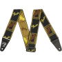 Kytarový popruh FENDER STRAP 2" WEIGHLESS MONOGRAMMED BLACK/YELLOW/BROWN