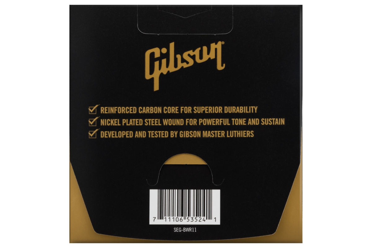 Struny pro elektrické kytary GIBSON SEG-BWR11 BRITE WIRE REINFORCED 11-50 MEDIUM