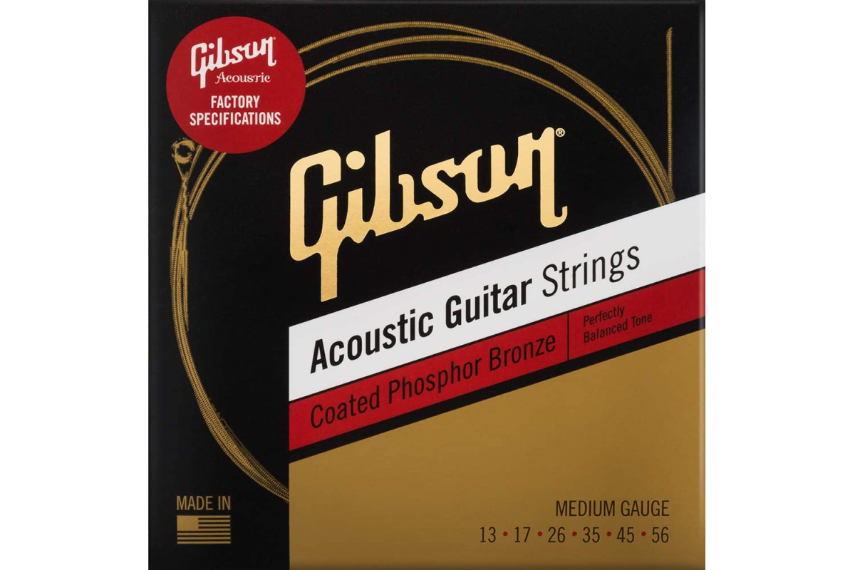 Struny pro akustické kytary GIBSON SAG-CPB13 COATED PHOSPHOR BRONZE ACOUSTIC GUITAR STRINGS 13-56 MEDIUM
