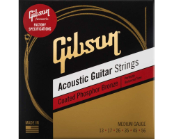 Struny pro akustické kytary GIBSON SAG-CPB13 COATED PHOSPHOR BRONZE ACOUSTIC GUITAR STRINGS 13-56 MEDIUM