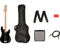 Kytarový set s basovou kytarou SQUIER AFFINITY SERIES PJ BASS START PACK BLACK Kytarový set s basovou kytarou SQUIER AFFINITY SERIES PJ BASS START PACK BLACK