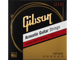 Struny pro akustické kytary GIBSON SAG-CBRW12 COATED 80/20 BRONZE ACOUSTIC GUITAR STRINGS LIGHT