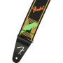 Kytarový popruh FENDER STRAP 2" NEON MONOGRAMMED GREEN ORANGE