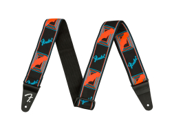 Kytarový popruh FENDER STRAP 2" NEON MONOGRAMMED BLUE ORANGE