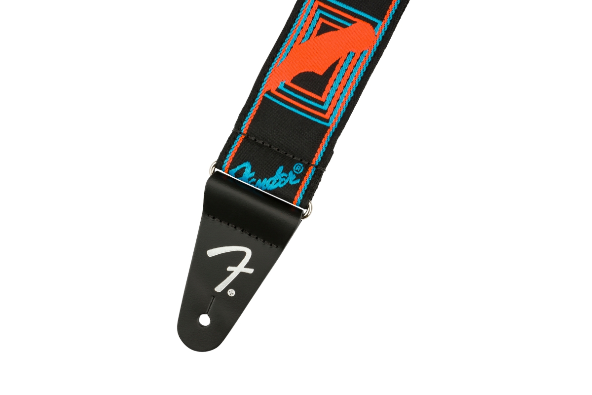 Kytarový popruh FENDER STRAP 2" NEON MONOGRAMMED BLUE ORANGE