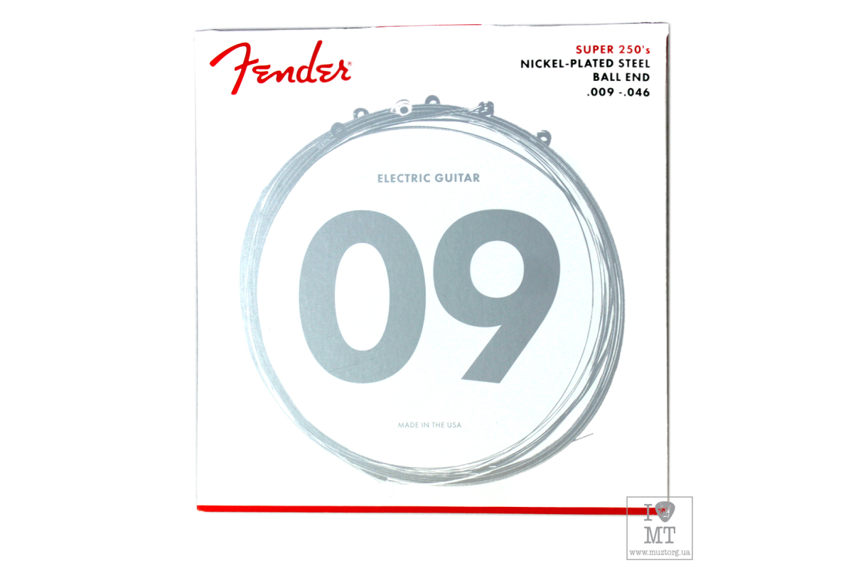 Struny pro elektrické kytary FENDER 250LR NICKEL-PLATED STEEL GUITAR STRINGS 9-46