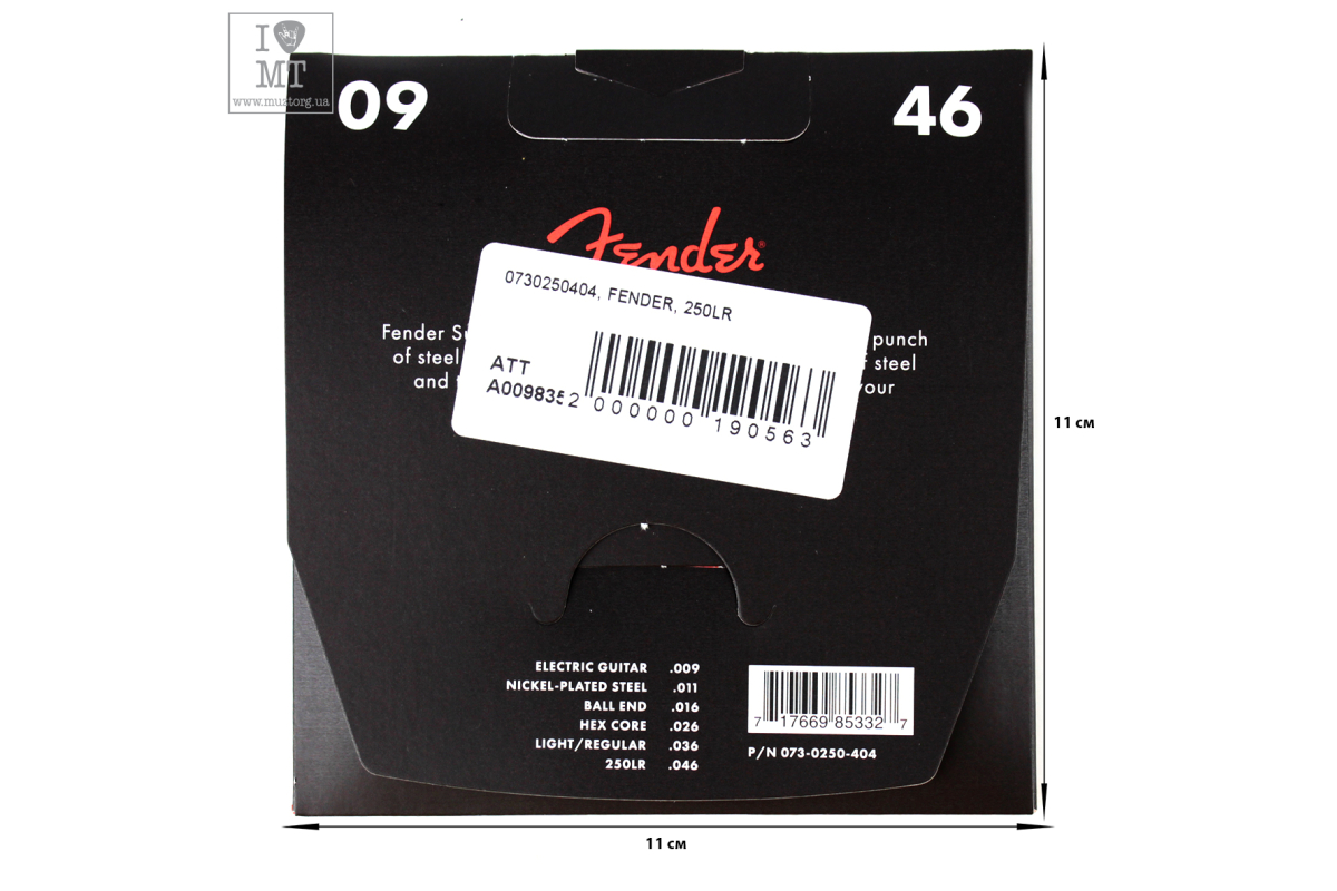 Struny pro elektrické kytary FENDER 250LR NICKEL-PLATED STEEL GUITAR STRINGS 9-46