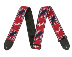Kytarový popruh FENDER STRAP 2" MONOGRAMMED RED WHITE BLUE