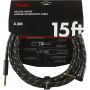 Nástrojový kabel FENDER CABLE DELUXE SERIES 15' ANGLED BLACK TWEED