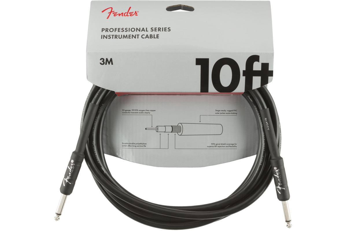 Kabel nástrojový FENDER CABLE PROFESSIONAL SERIES 10' BLACK