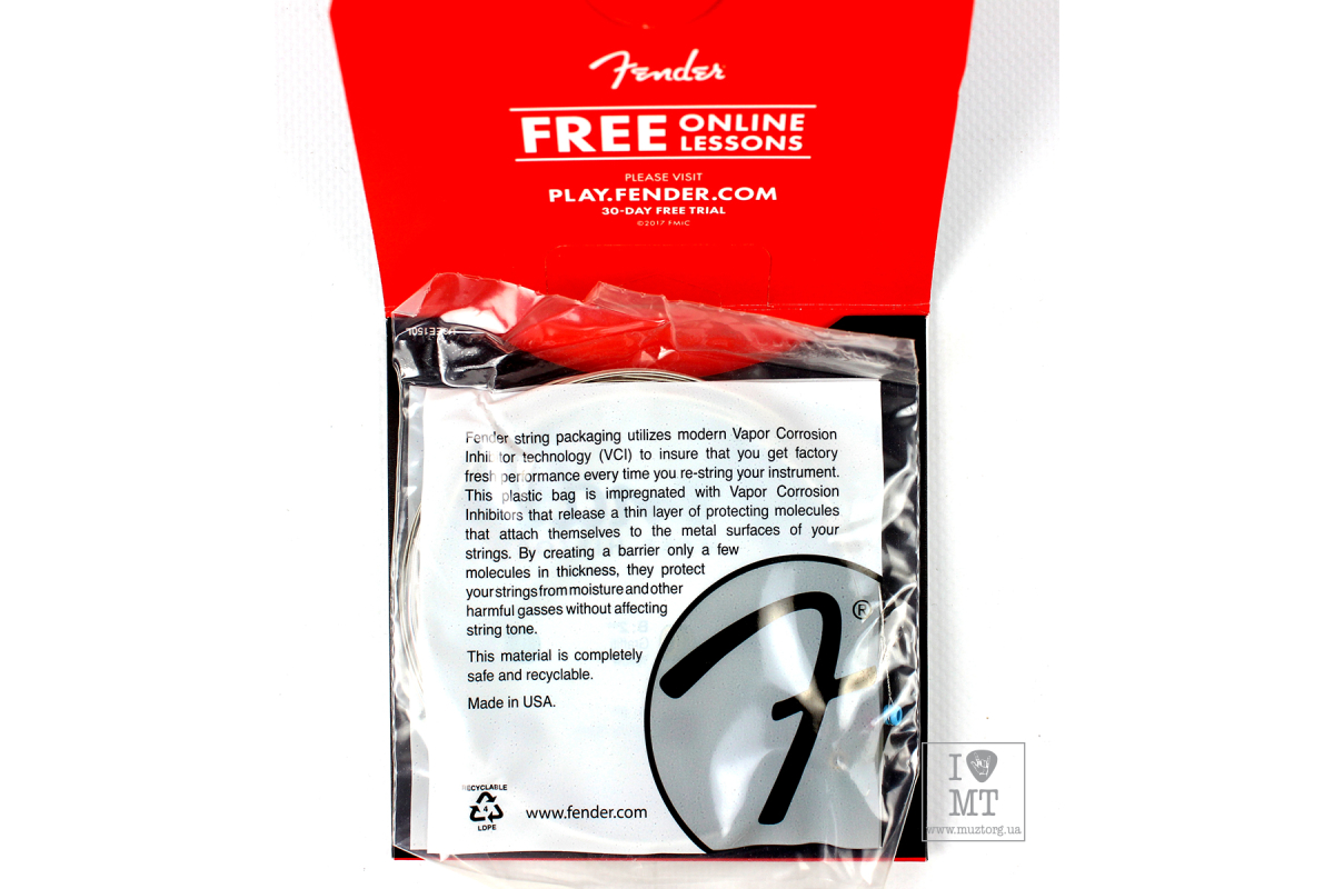 Struny pro elektrické kytary FENDER 150L PURE NICKEL GUITAR STRING 9-42