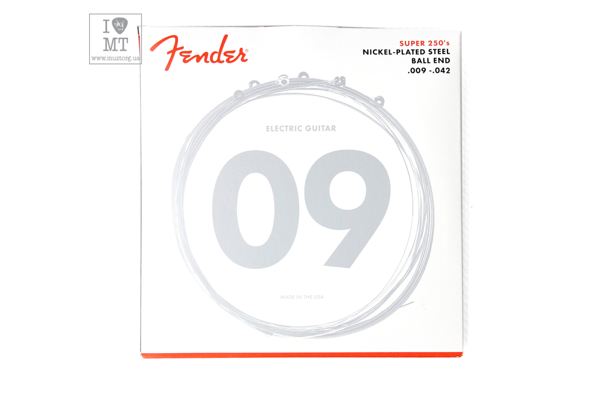 Struny pro elektrické kytary FENDER 250L NICKEL-PLATED STEEL GUITAR STRINGS 9-42